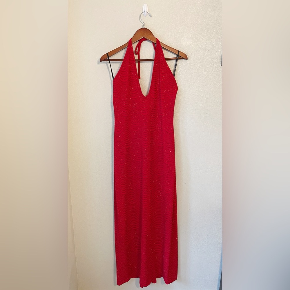 Jessica McClintock for Gunne Sax red glitter dress